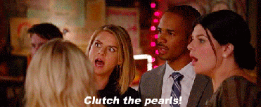 Image result for pearl clutching gif